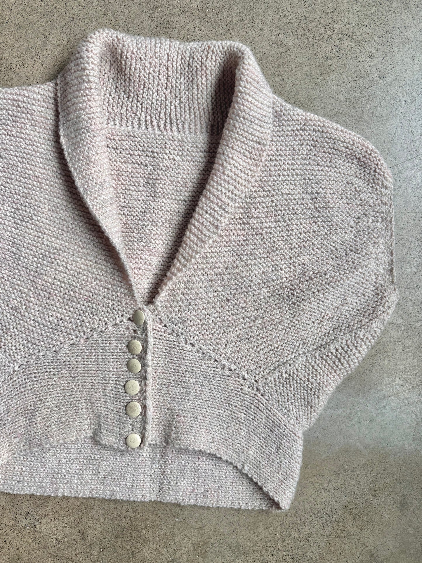 Vintage Handmade Knit Sleeveless V-Neck Cropped Cardigan | M/L