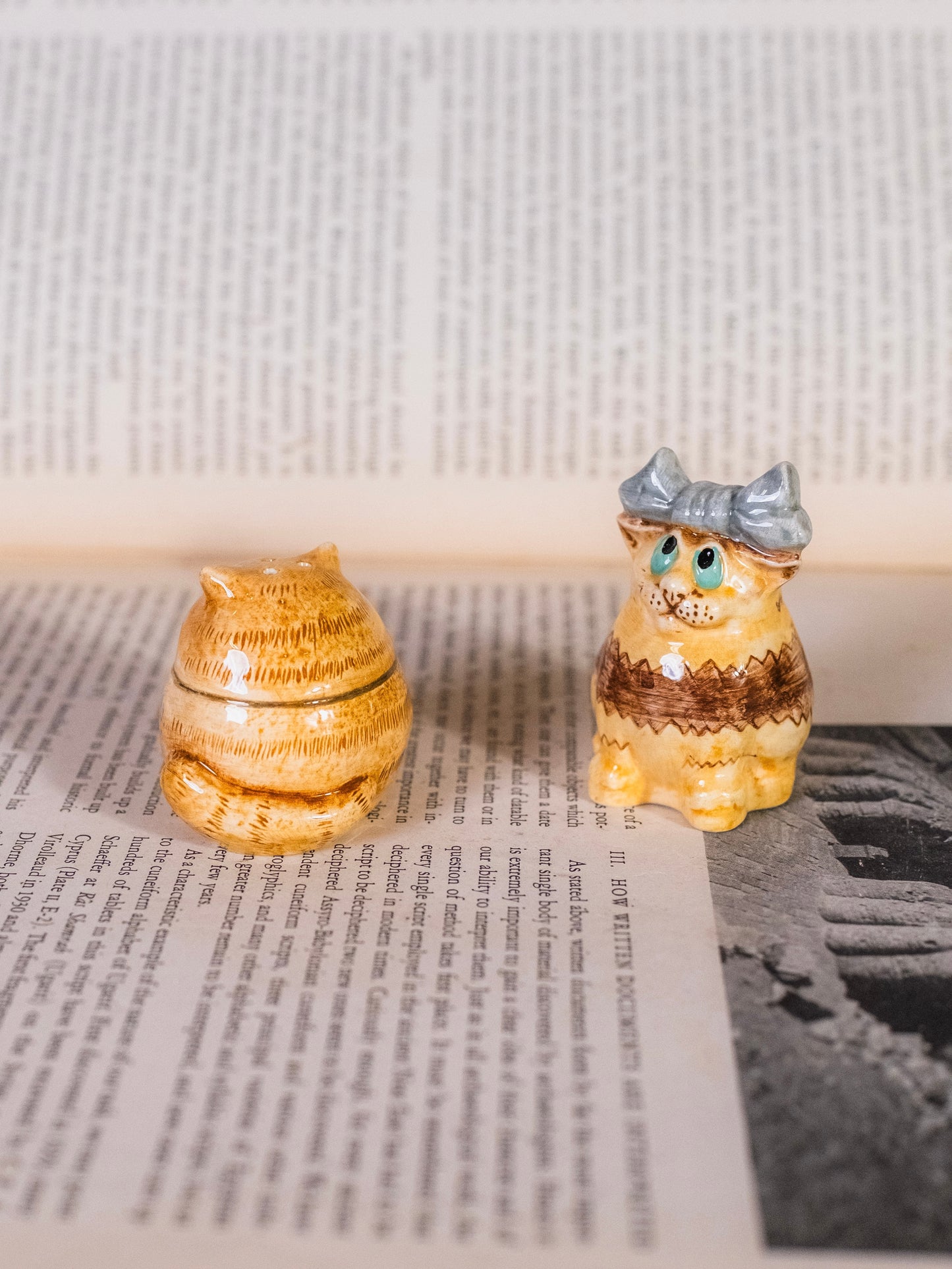 Vintage Ceramic “Fat Cat” Salt & Pepper Shakers | Set of 2
