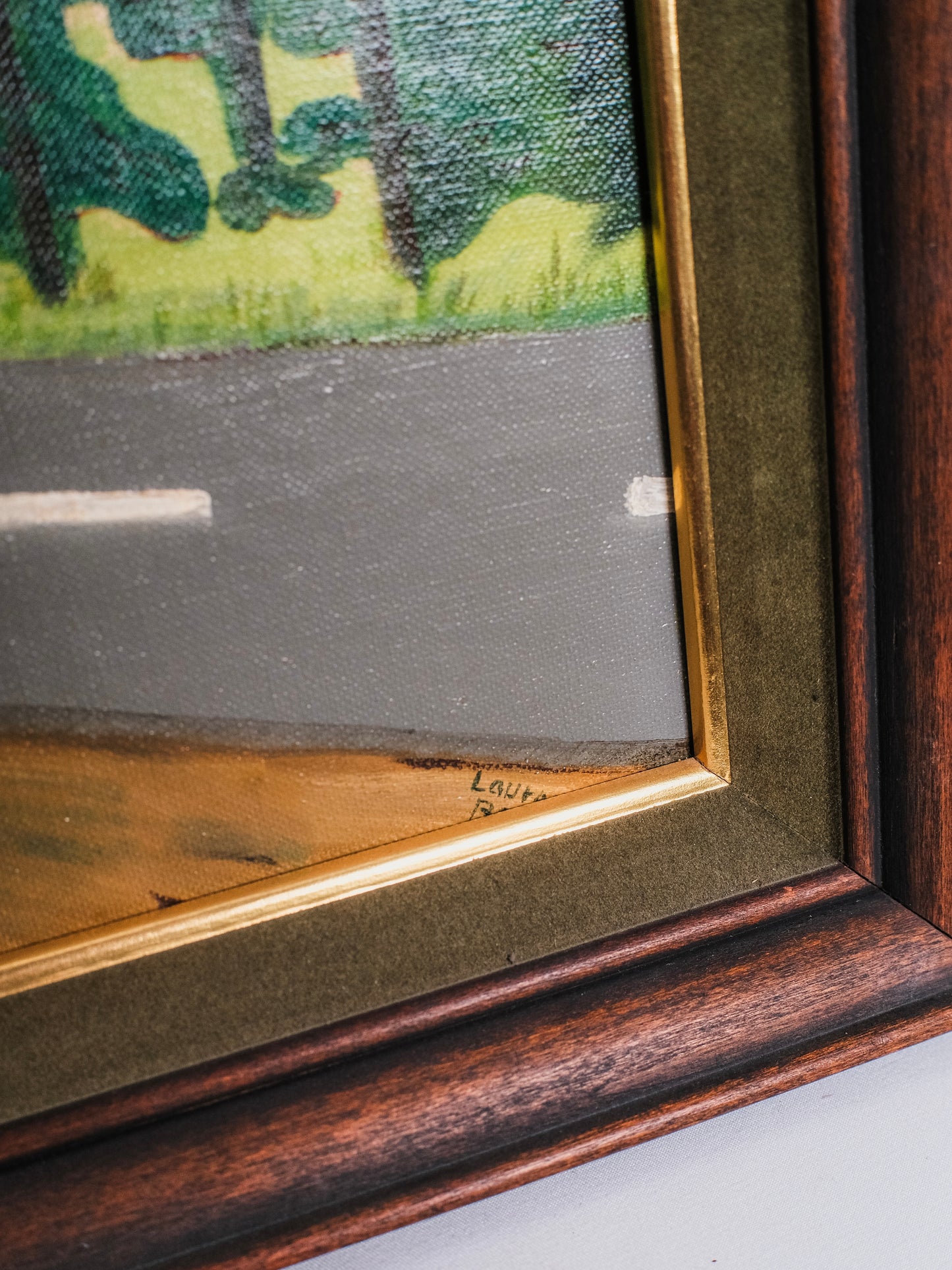 Vintage 1970s Framed & Signed Mountain Landscape Oil Painting