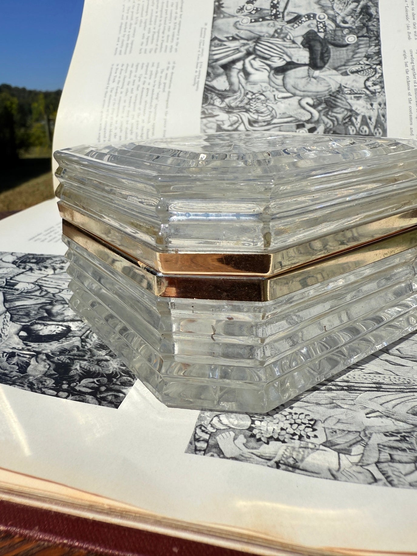 Vintage 1970s Crystal Vanity Trinket Box