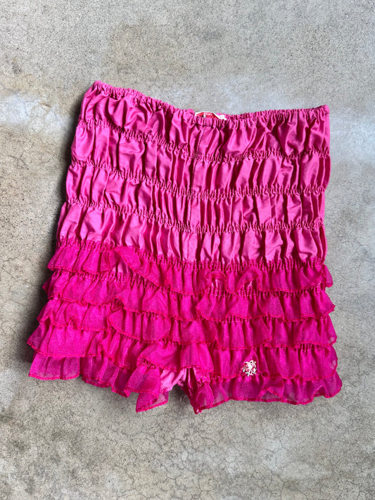 Vintage 1970s Ruthad Hot Pink Organza Ruffle Bloomers | One Size