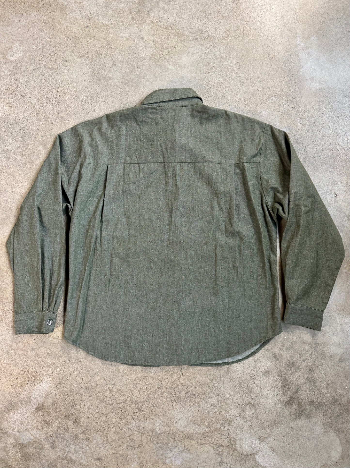 Vintage 1980s Starfire Green Embroidered Western Shirt | Large