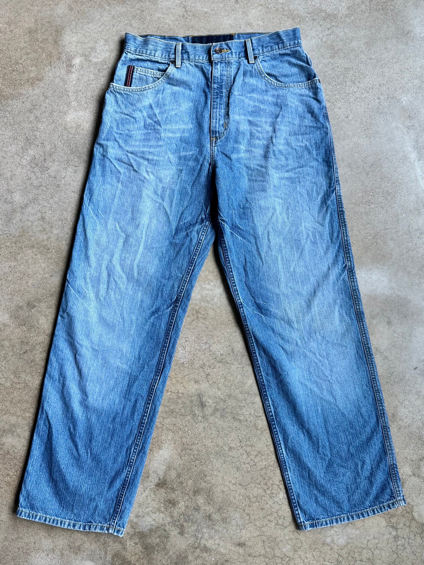 2000s Phat Farm Faded Wash Baggy Straight Jeans | 32x33