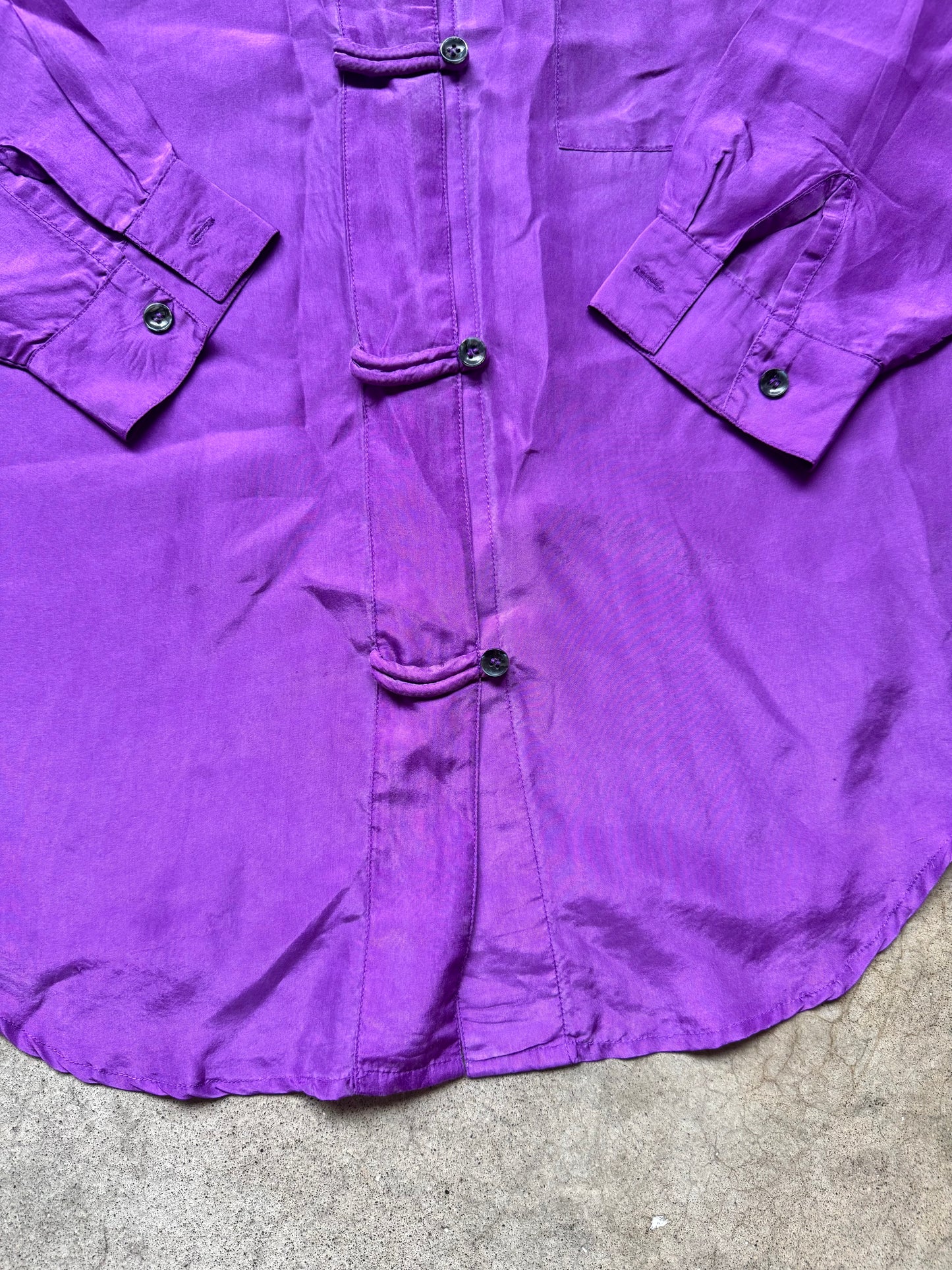 Vintage 1990s Jonathan Martin Purple Silk Blouse | Small
