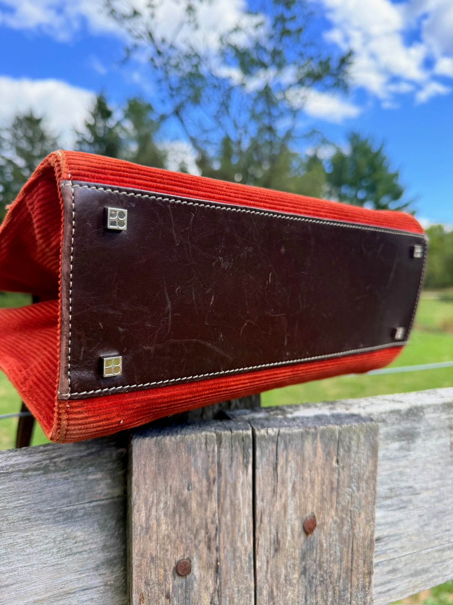Vintage 1990s Kate Spade Burnt Orange Corduroy Handbag