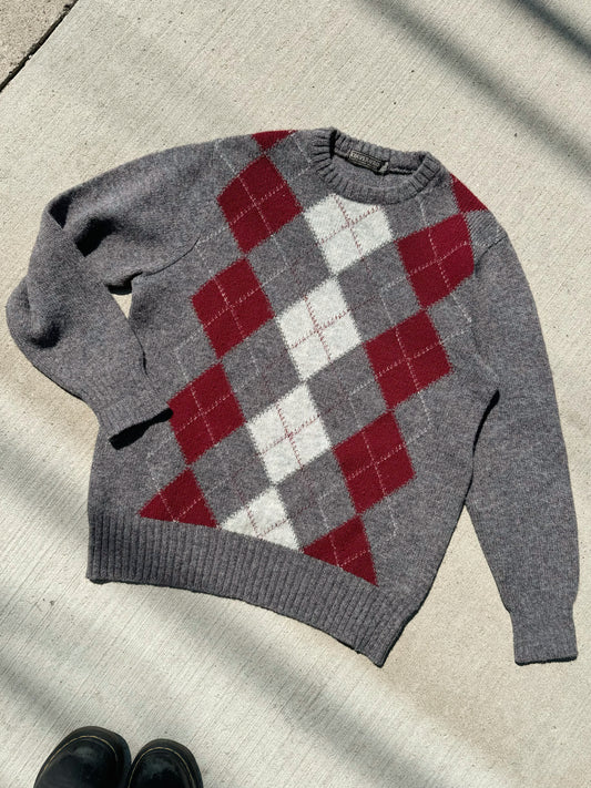 Vintage Cooper & Roe Shetland Wool Argyle Sweater