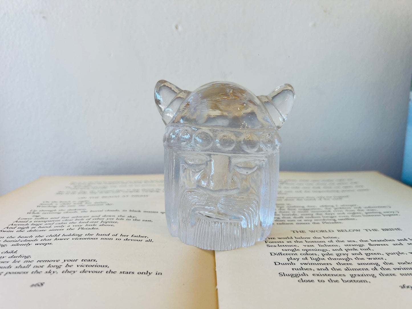 Vintage Gullaskruf Crystal Glass Viking Head