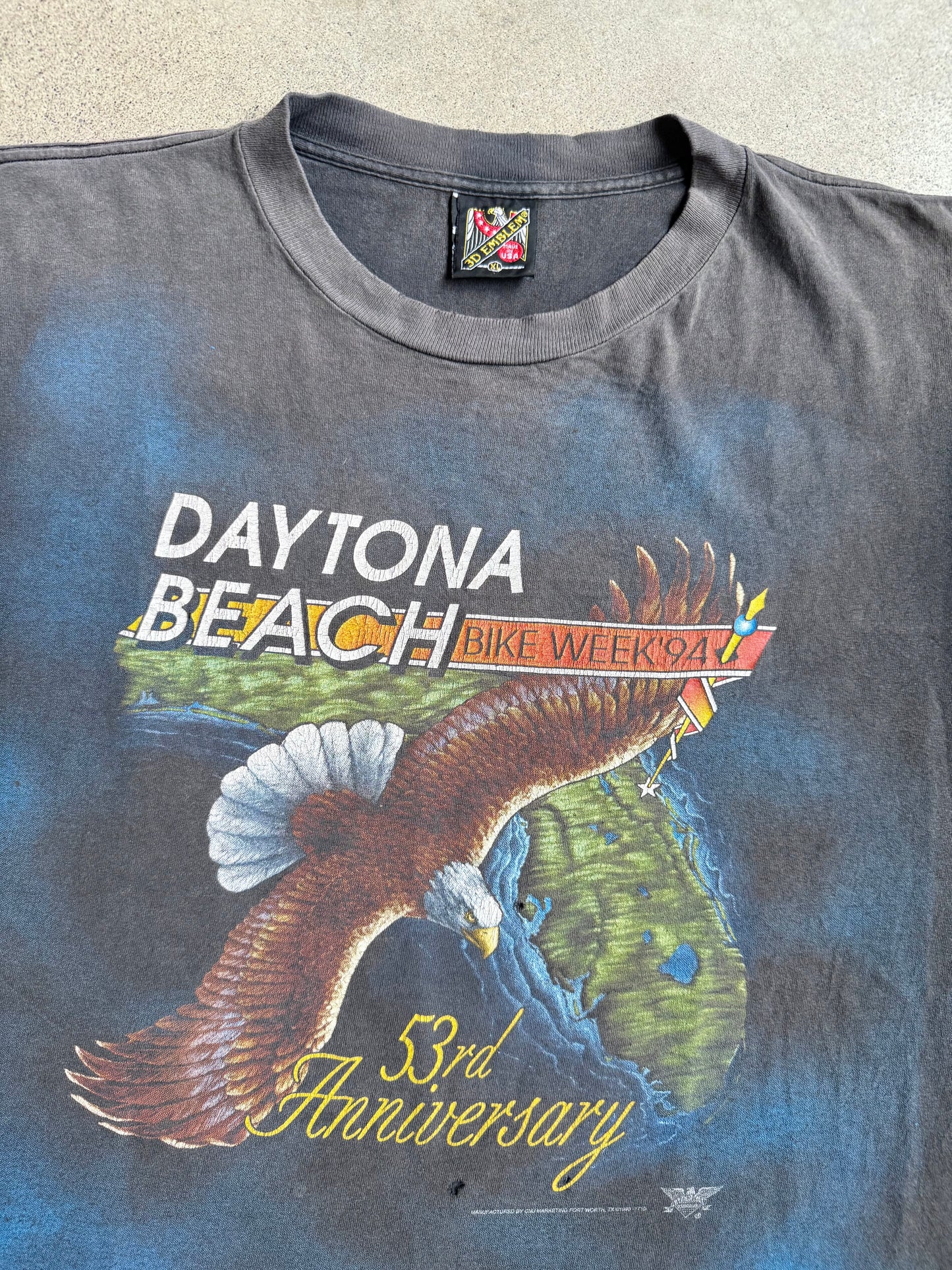 Vintage 1994 Harley Davidson 53rd Anniversary Columbus, OH Distressed Tee | XL