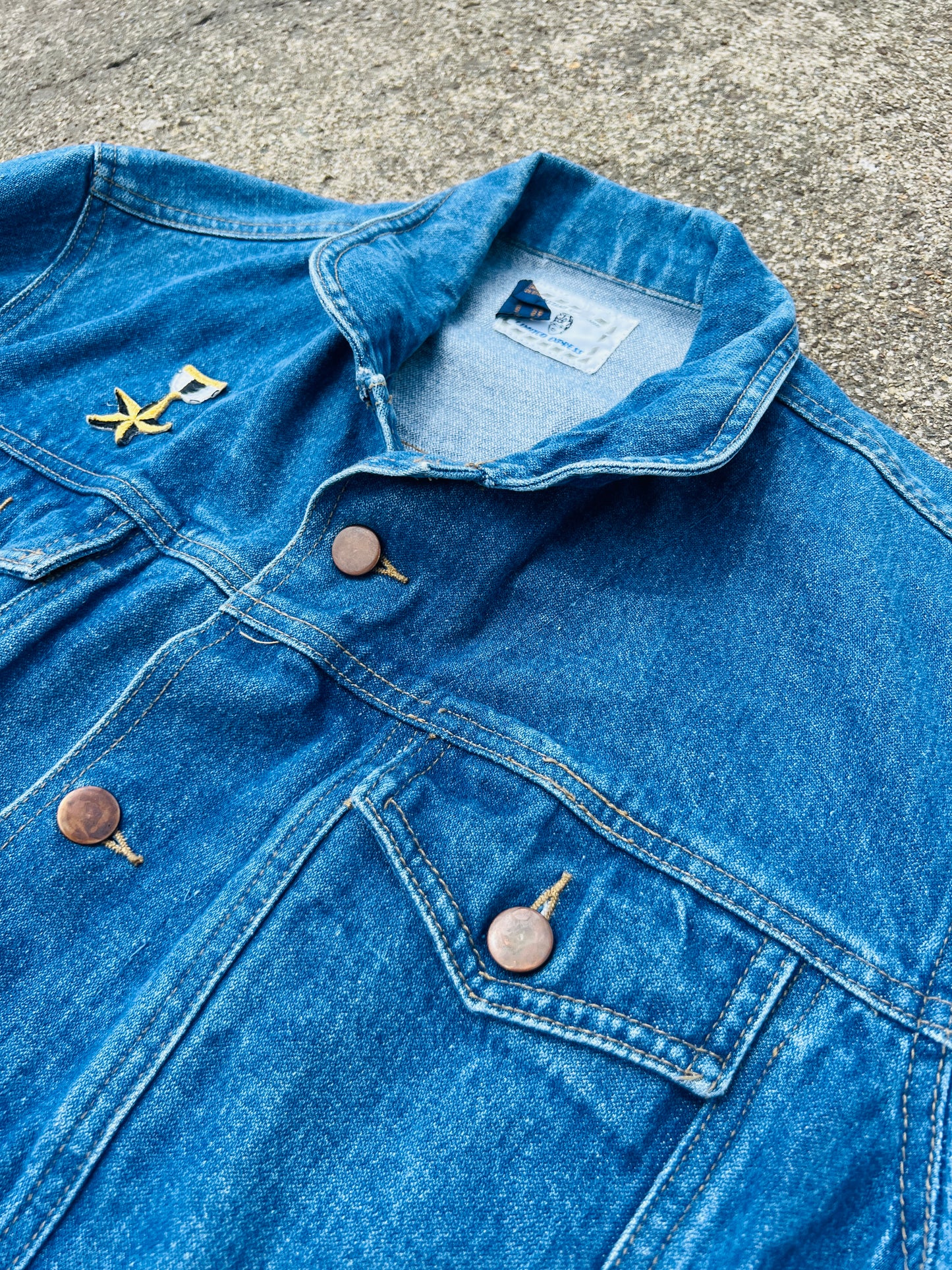 Vintage 1990s Limited Express Patched Denim Trucker Jacket