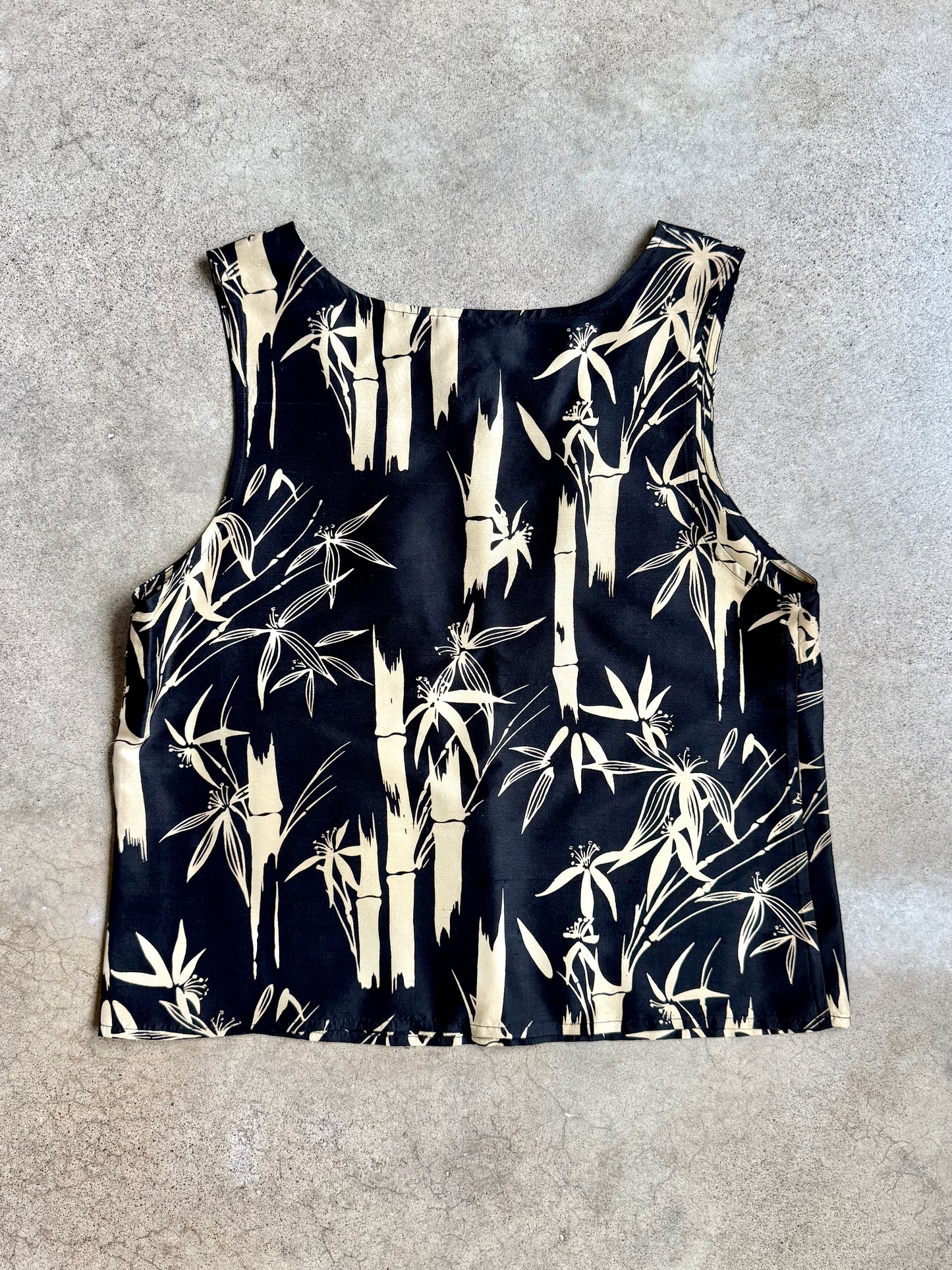 Vintage 1990s Harvé Benard 100% Silk Bamboo Print Two-Piece Set | Small