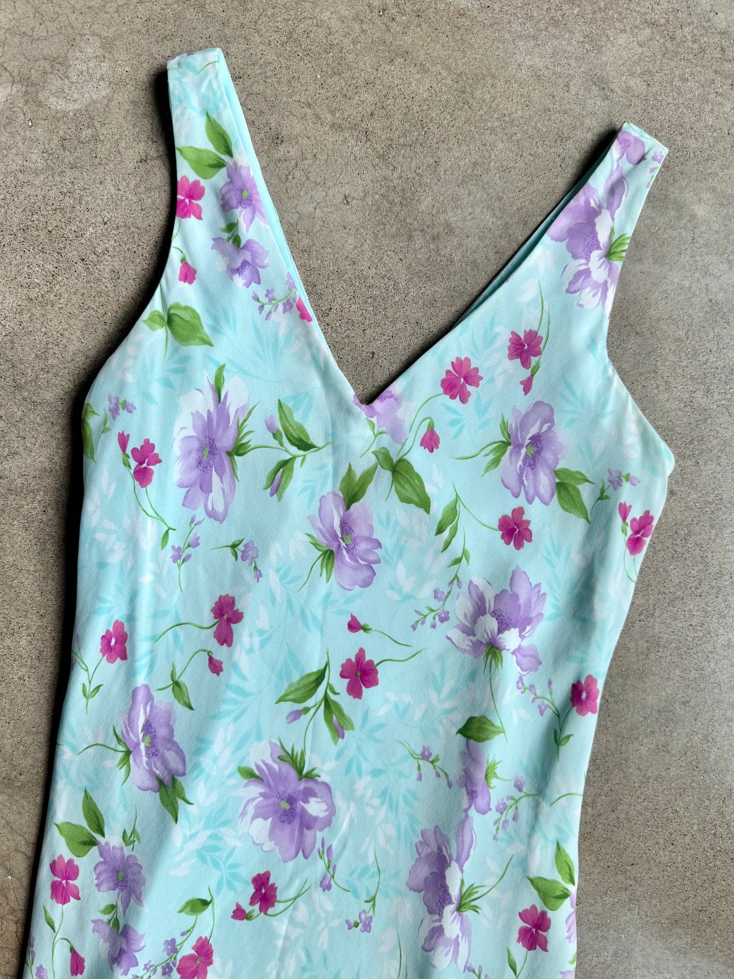 Vintage 1990s Jones New York Floral Silk Sleeveless Midi Dress | M/L