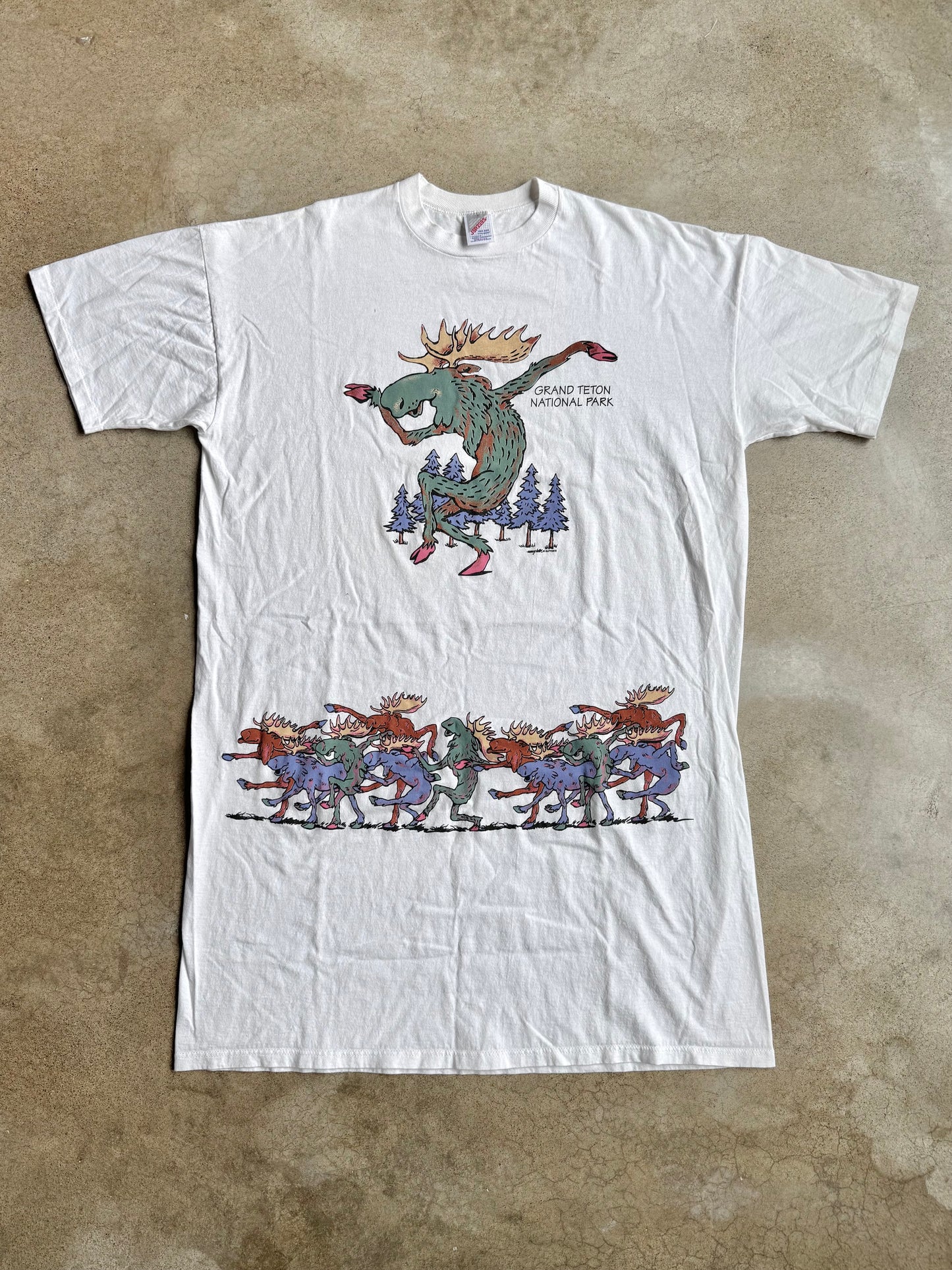Vintage 1990s Grand Teton National Park Cotton Sleep Tee | One Size