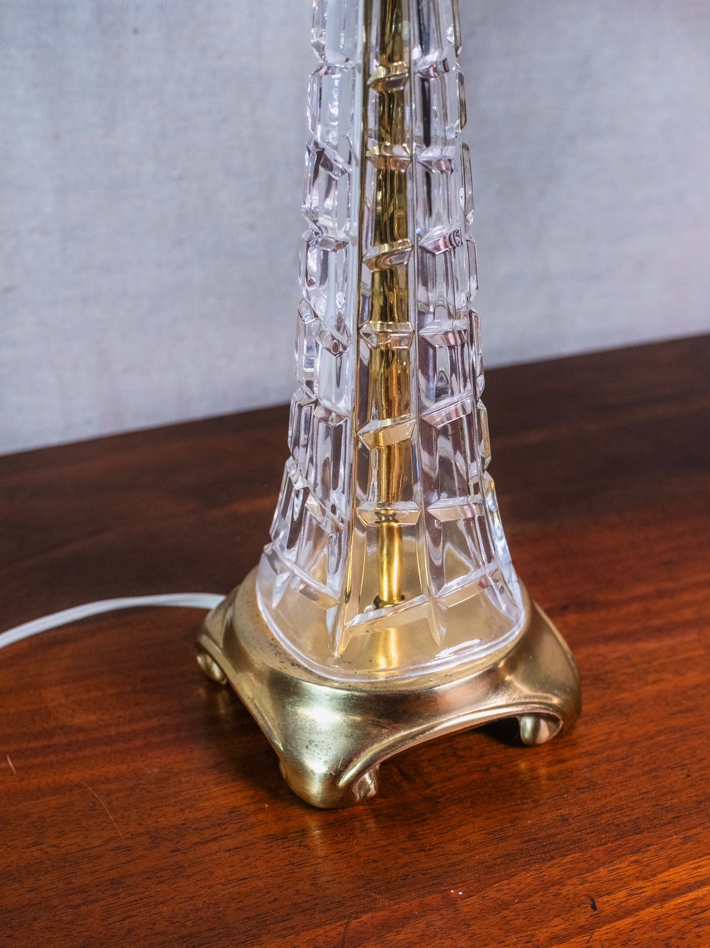 Vintage Crystal Cut Mushroom Dome Table Lamps | Set of 2
