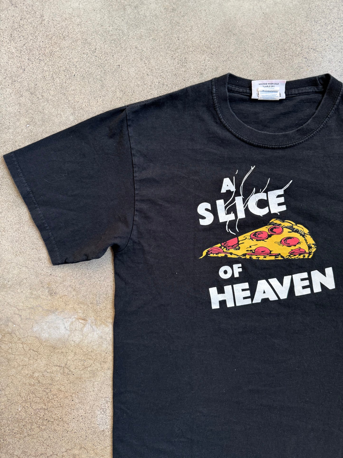 Vintage 1990s "A Slice of Heaven" Mystic Pizza Movie Graphic Tee | Medium