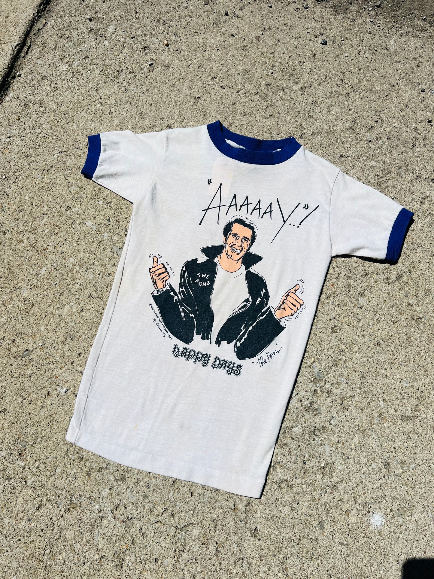 Vintage 1970s Happy Days The Fonz Ringer Tee