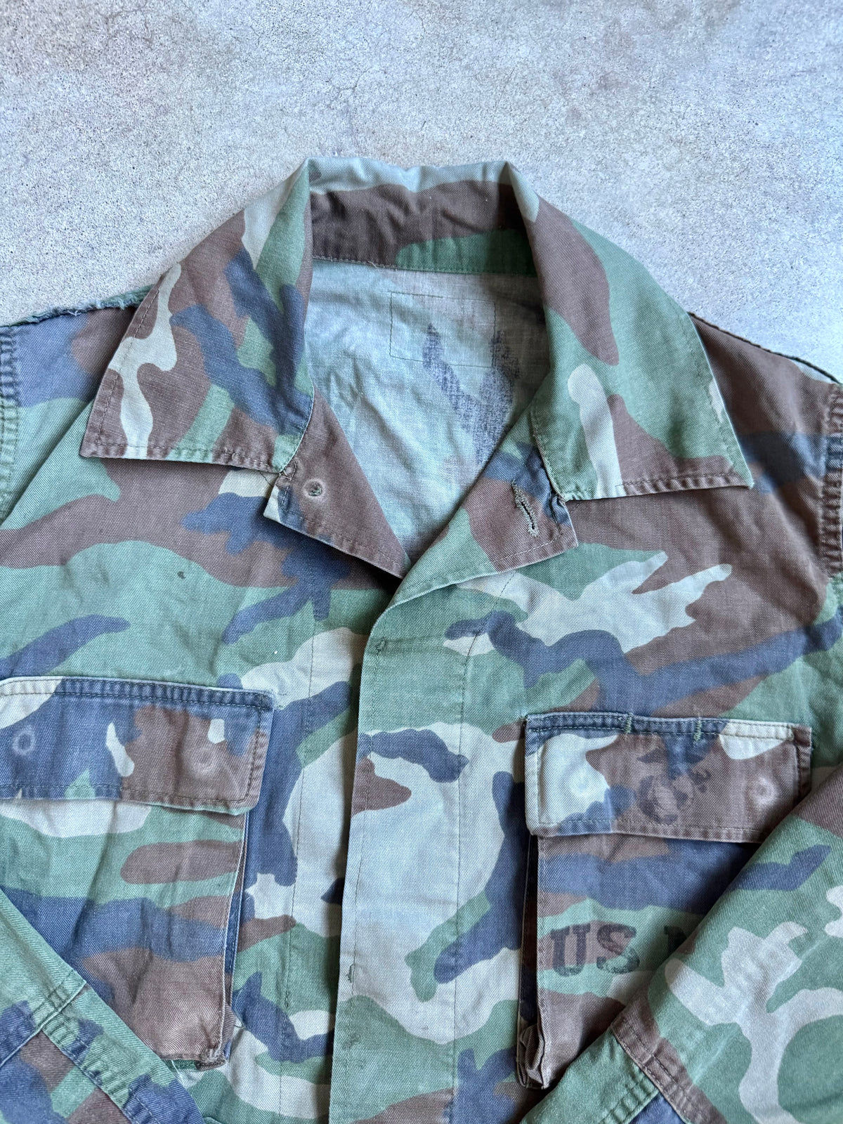 Vintage USMC Military Woodland Camo BDU Combat Jacket | S/M