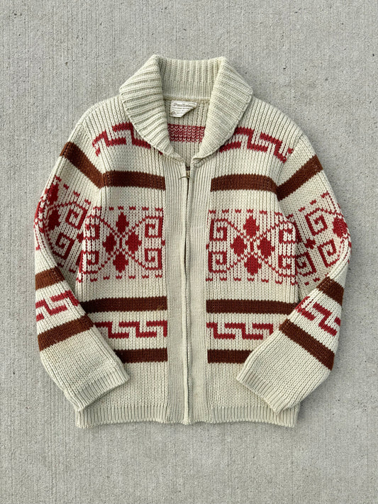 Vintage 1970s Pendleton Western Zip-Up Wool Sweater | Medium