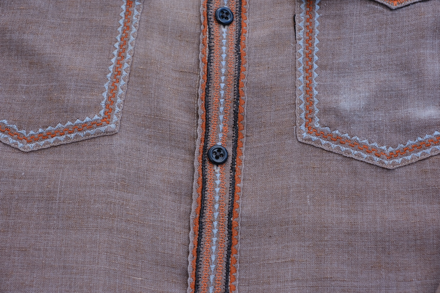 Levi's "Silver Fox" Brown/Tan Embroidered Western Shirt