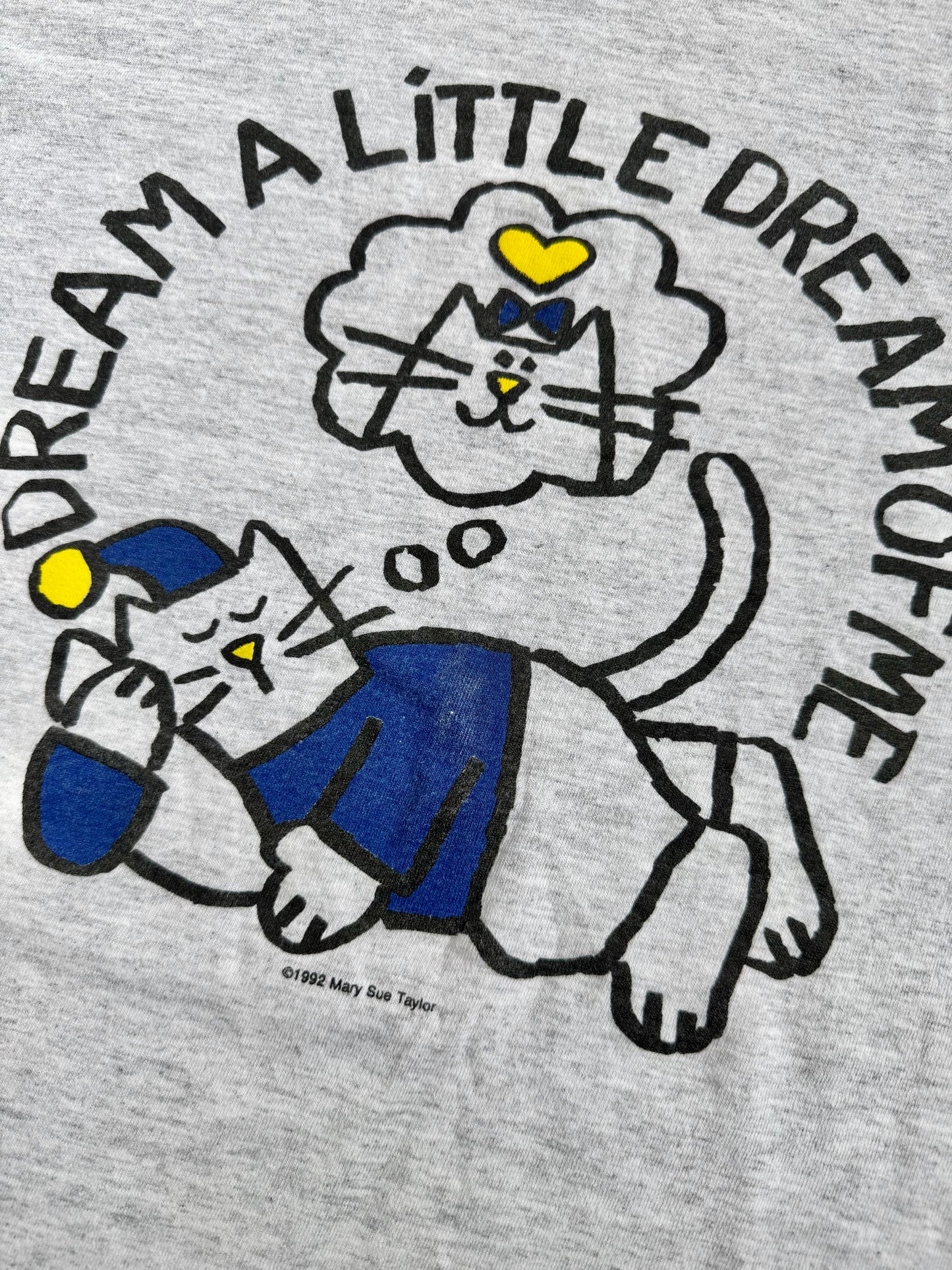 Vintage 1992 Mary Sue Taylor "Dream A Little Dream..." Cat Sleep Tee | One Size