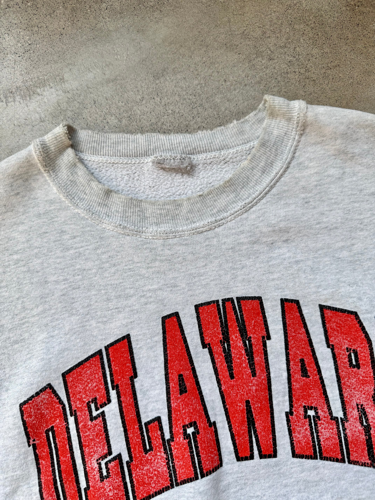 Vintage 1990s Delaware Aquatics Heather Grey Crewneck Sweatshirt | Large