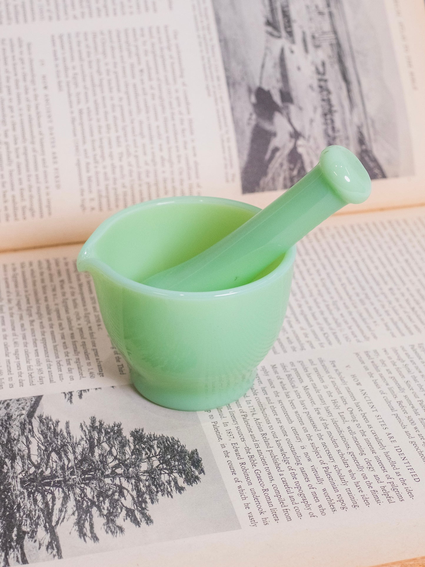 Vintage Mosser Glass Jadeite Mortar & Pestle