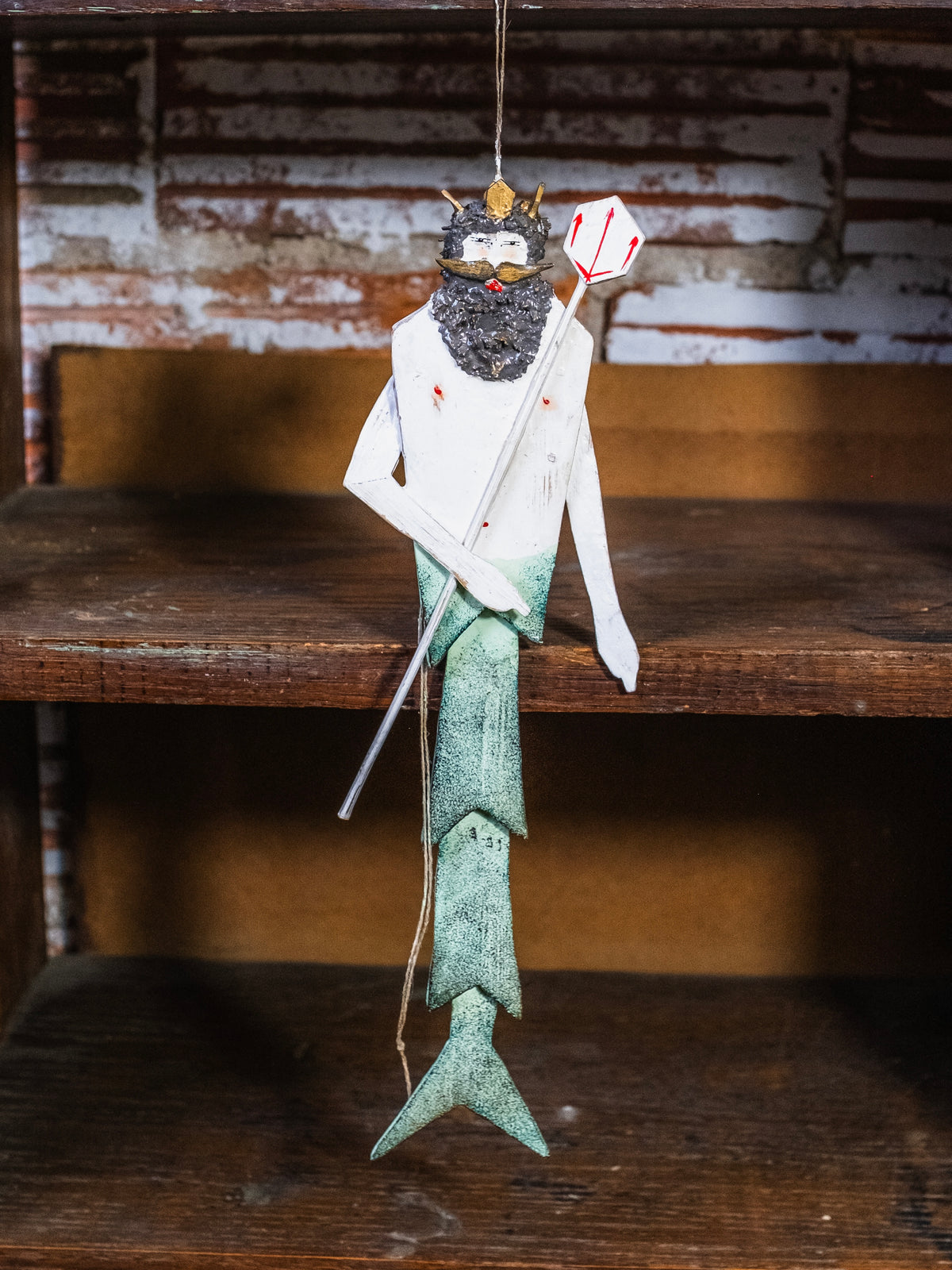Hampelmann Style Folk Art Handmade Jumping Jack Toy | Poseidon