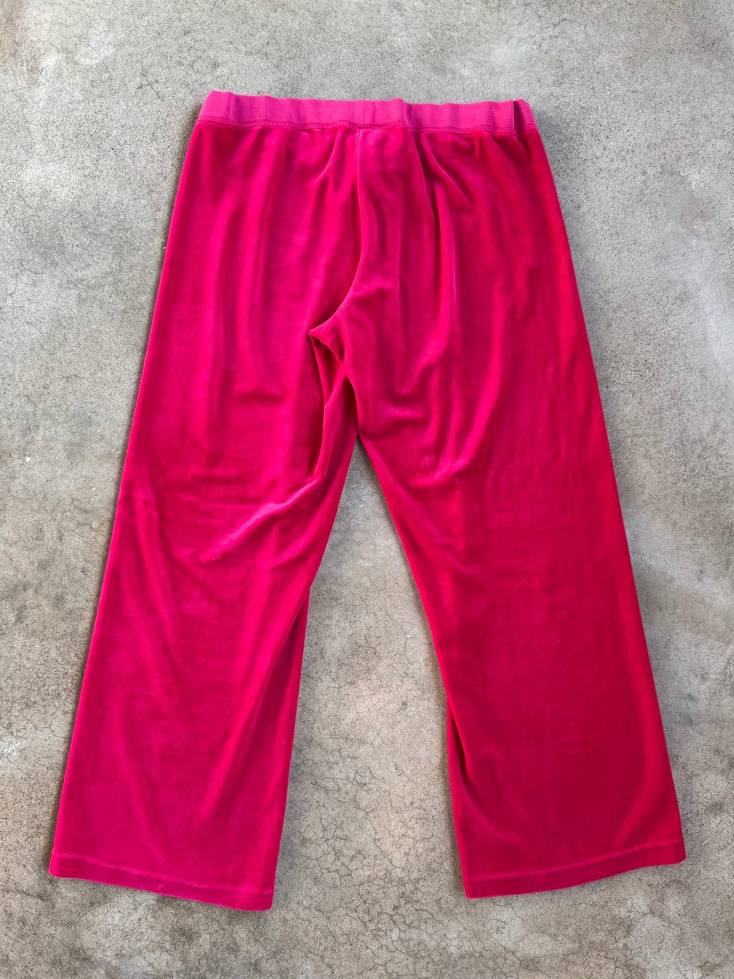 2000s Juicy Couture "Elle Woods" Bedazzled Monogram Hot Pink Velour Tracksuit | Medium
