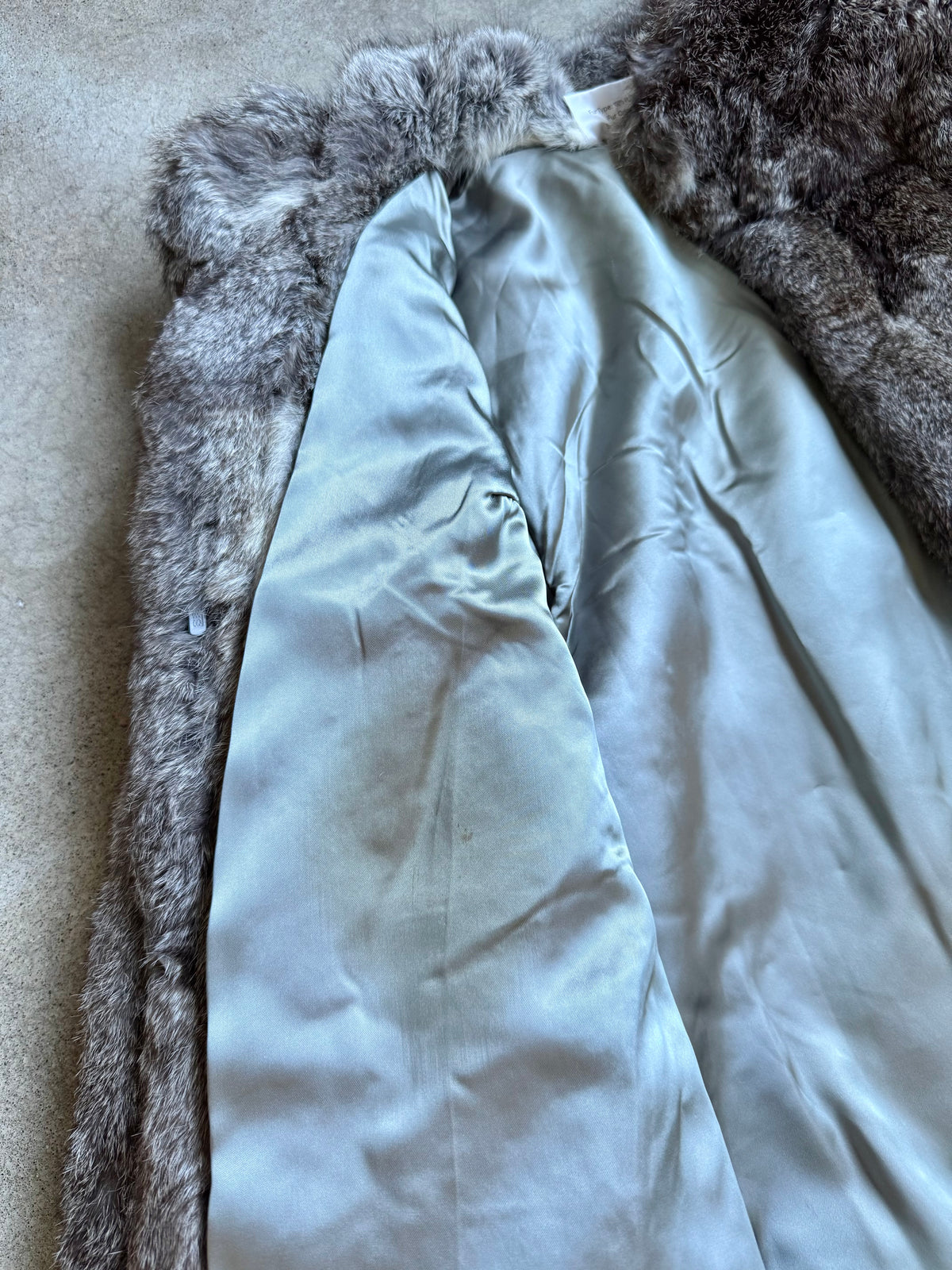 Vintage 1980s Somerset Furs Grey Rabbit Fur Coat | Medium