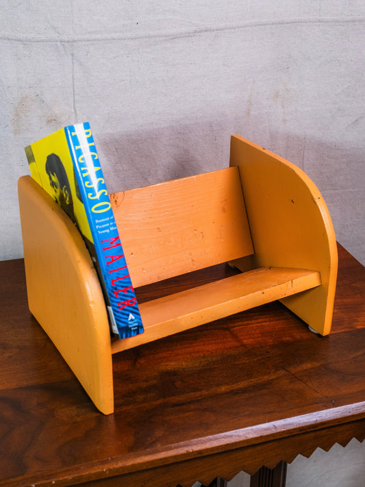Vintage 1960s Wood Painted Tabletop Book Display