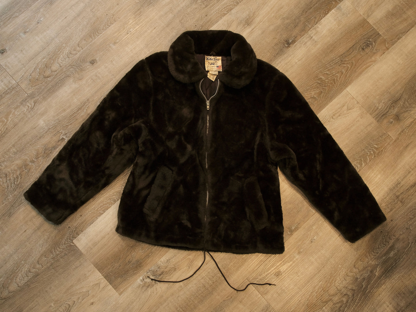 Vintage 1980s Weather Tamer Brown Faux Fur Coat | M/L