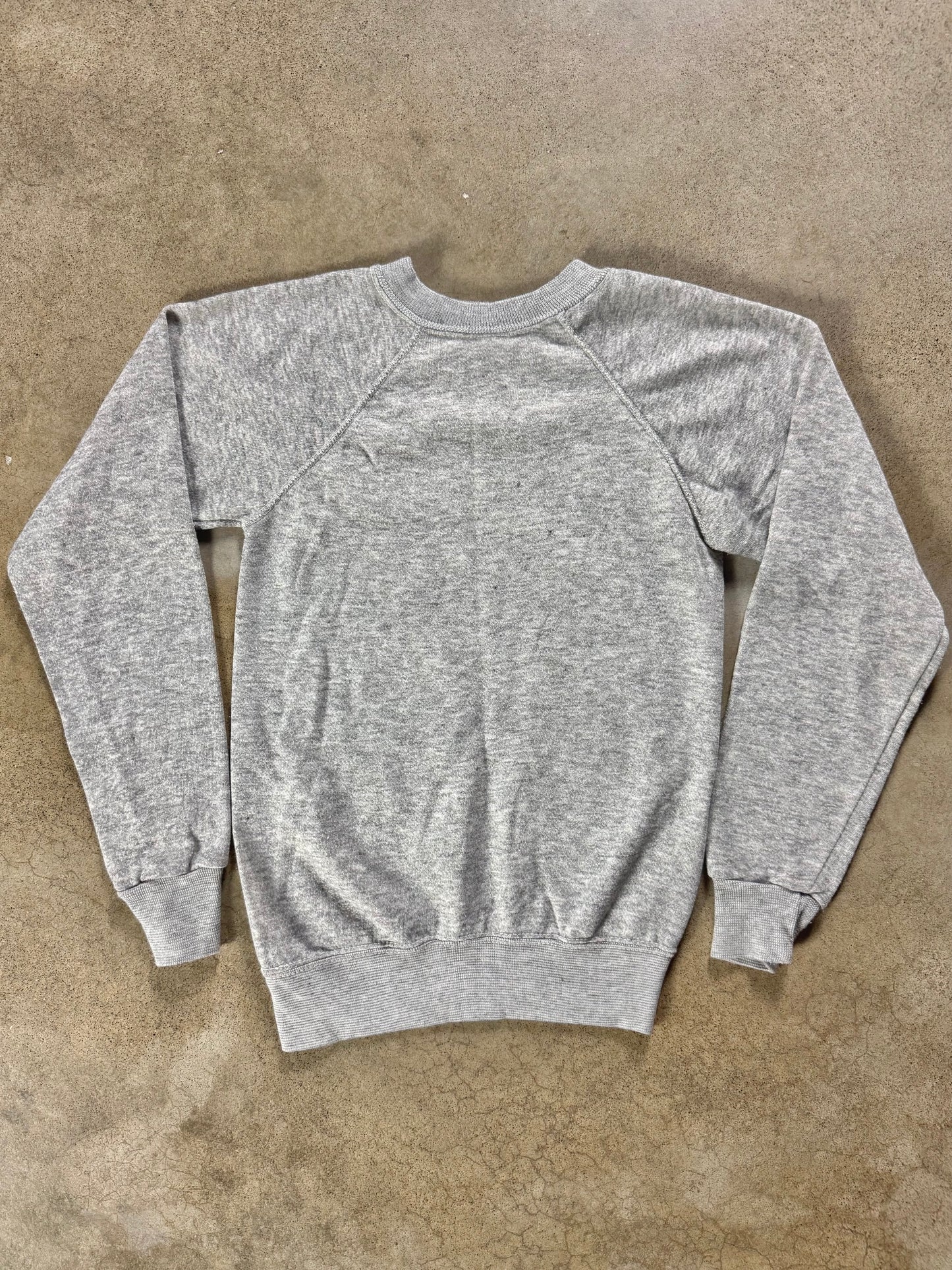 Vintage 1980s Disney Mickey Mouse Grey Raglan Sweatshirt | Youth XL