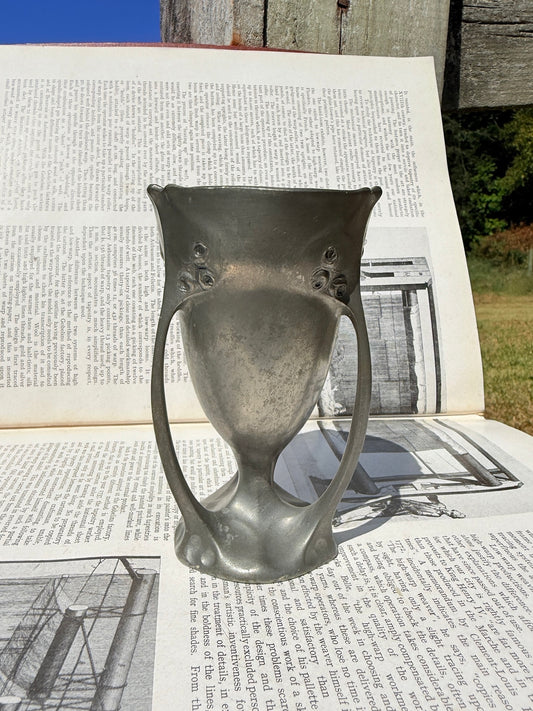 Antique German Kayserzinn Art Nouveau Pewter Chalice