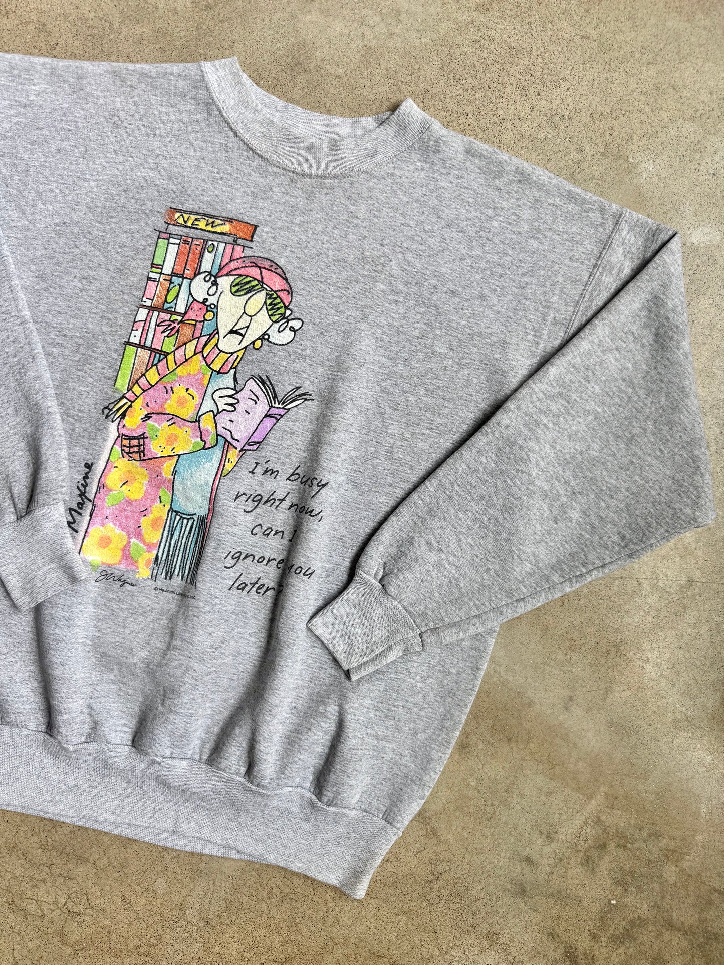 Vintage 1990s Hallmark Shoebox Maxine “Busy Right Now” Crewneck Sweatshirt | Large