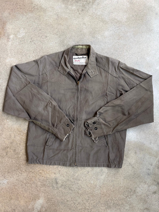 Vintage 1950s Sportcrafter by Rugby Worn Lightweight Zip-Up Jacket | 40L