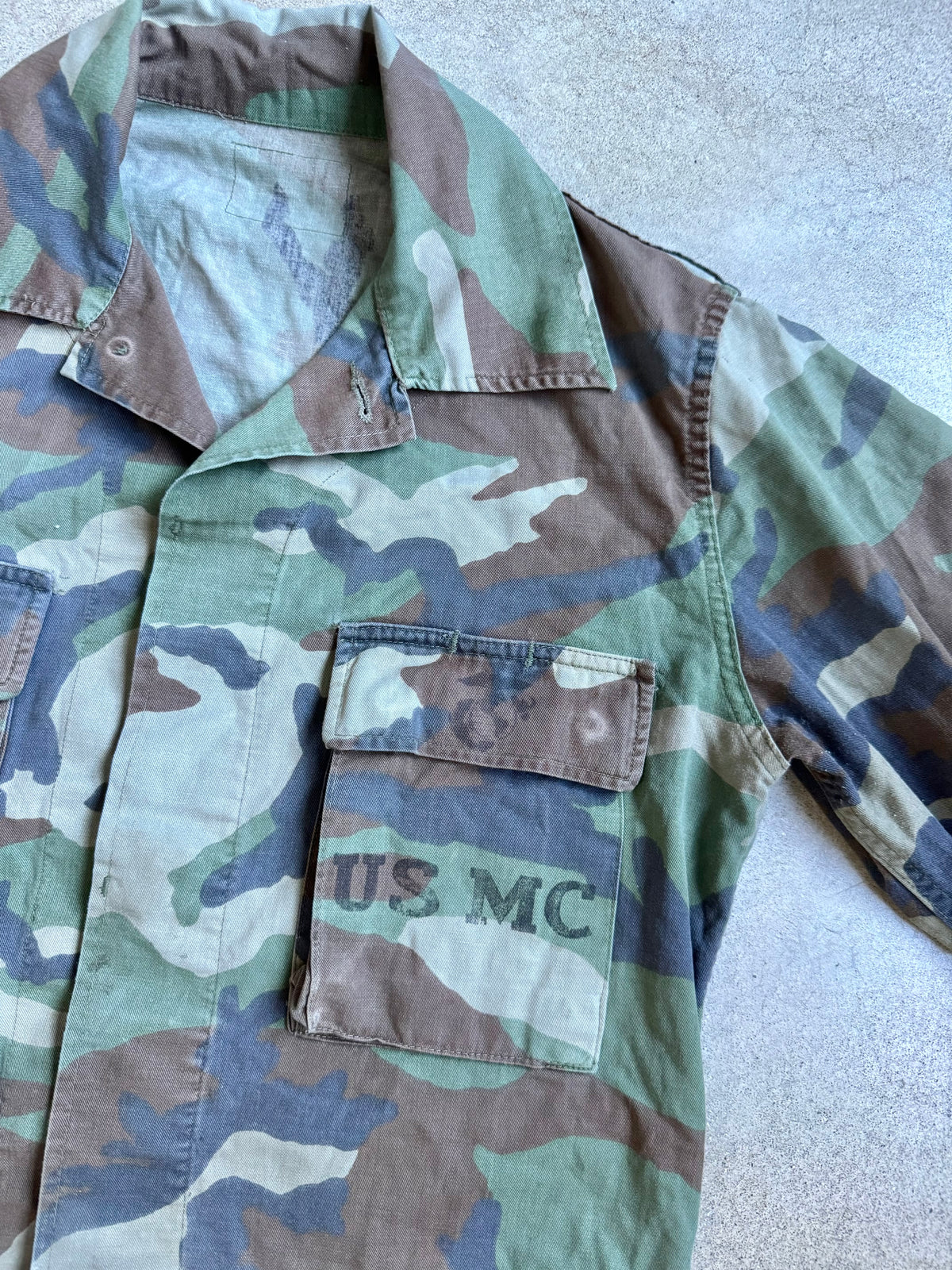 Vintage USMC Military Woodland Camo BDU Combat Jacket | S/M