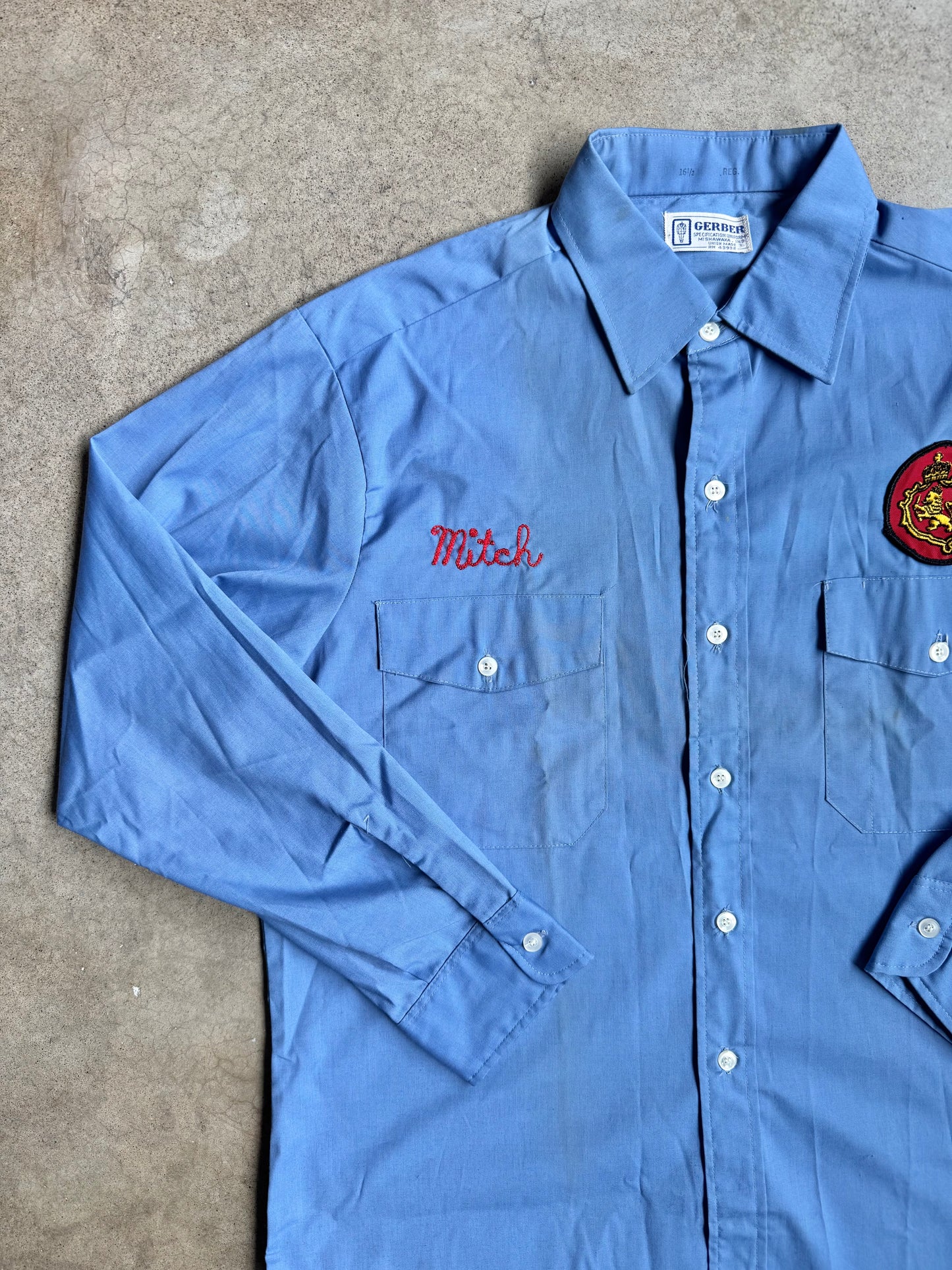 Vintage 1970s Stroh’s Beer Chainstitch Button-Up Work Shirt | Large