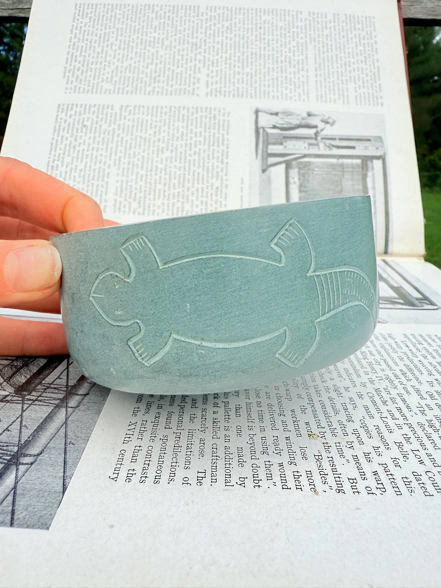 Soapstone Lizard Etched Dish