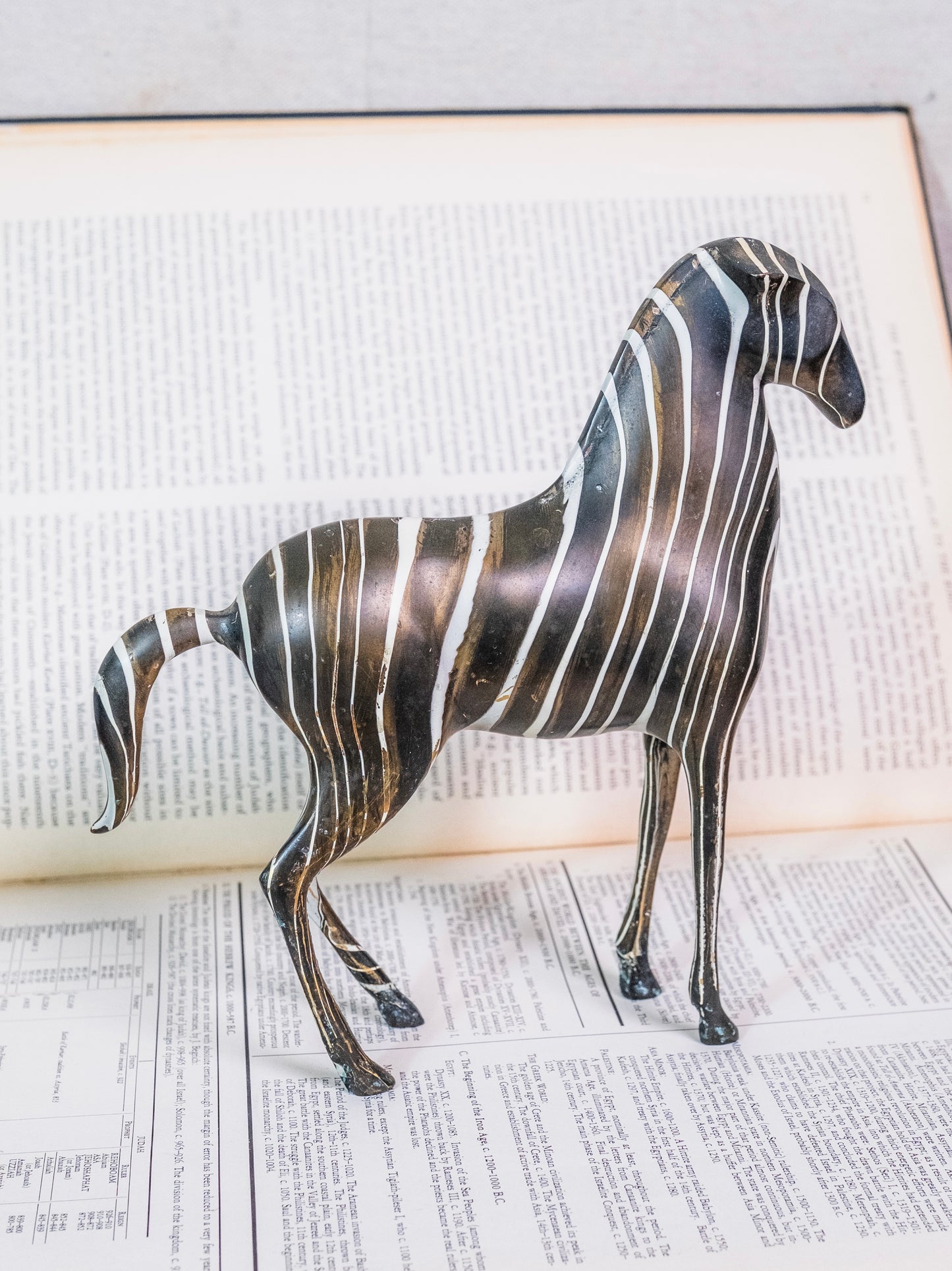 Vintage Bronze Modernist Zebra Figurine