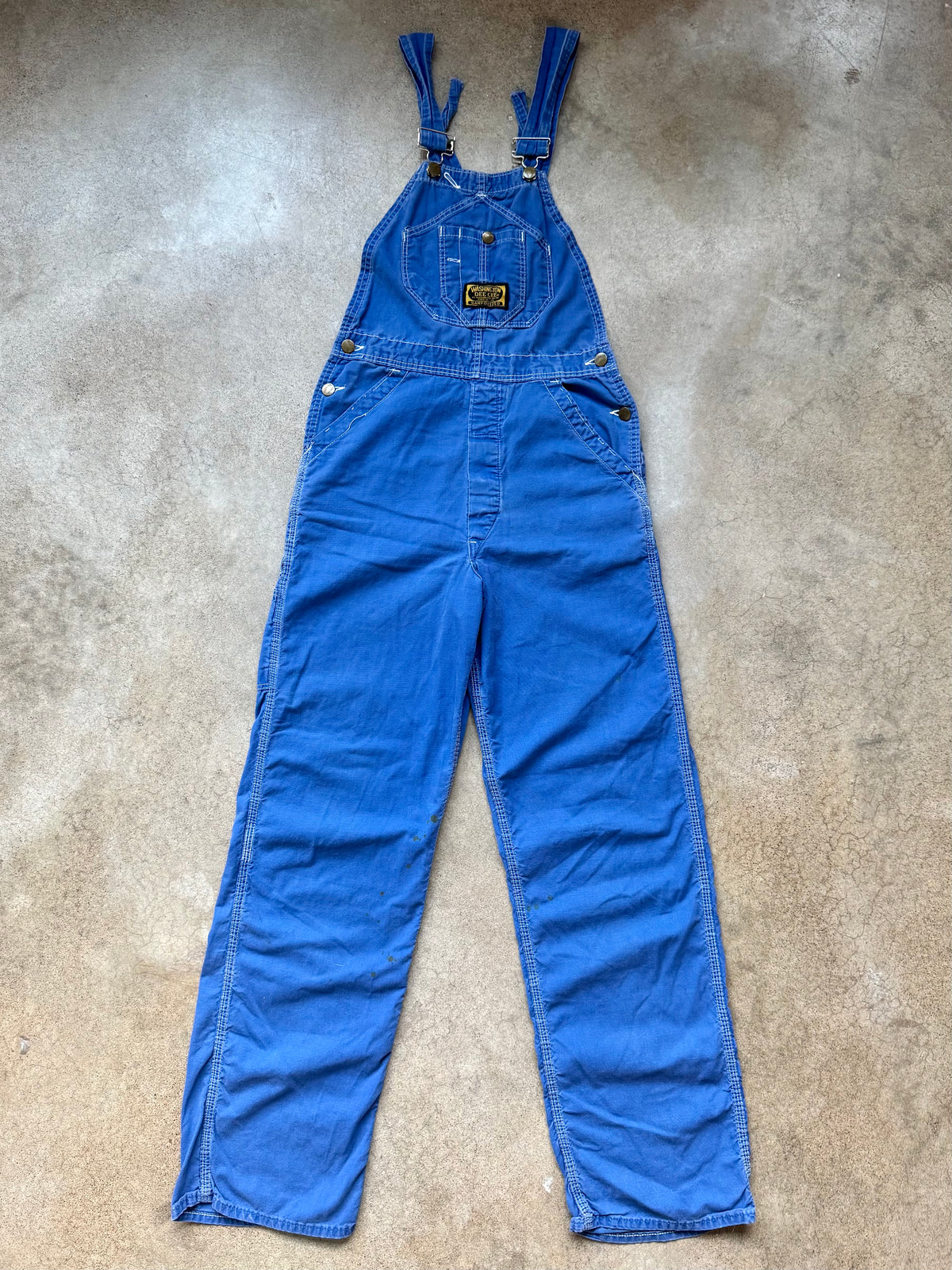 Vintage 1960s Washington DeeCee Blue Dyed Denim Bib Overalls | XS