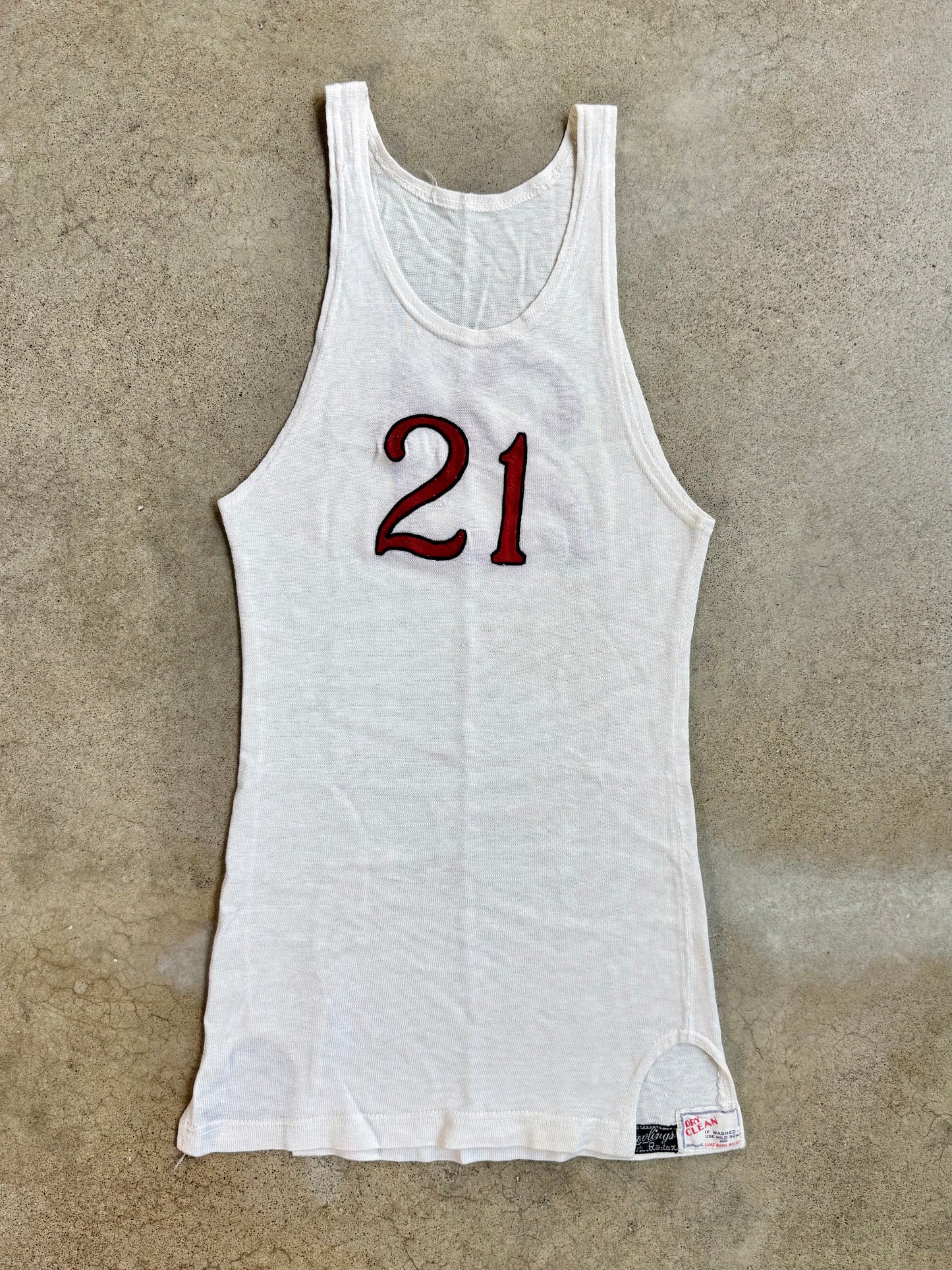 Vintage 1930s Rawlings Chainstitch #21 Athletic Tank | XS/S