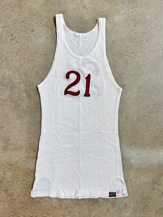 Vintage 1930s Rawlings Chainstitch #21 Athletic Tank | XS/S