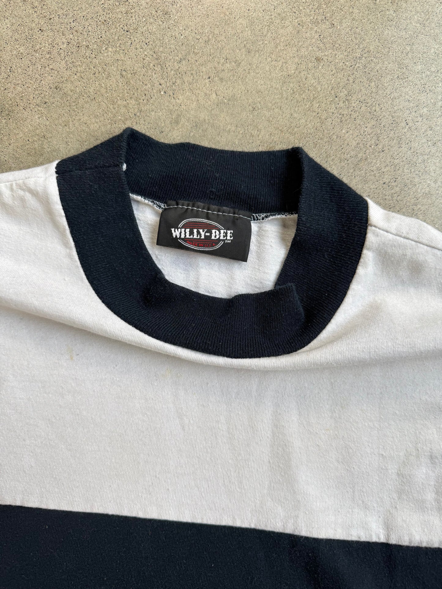 Vintage 1990s Willy-Dee Ride Country Bike Two-Tone Cropped Tee | Medium