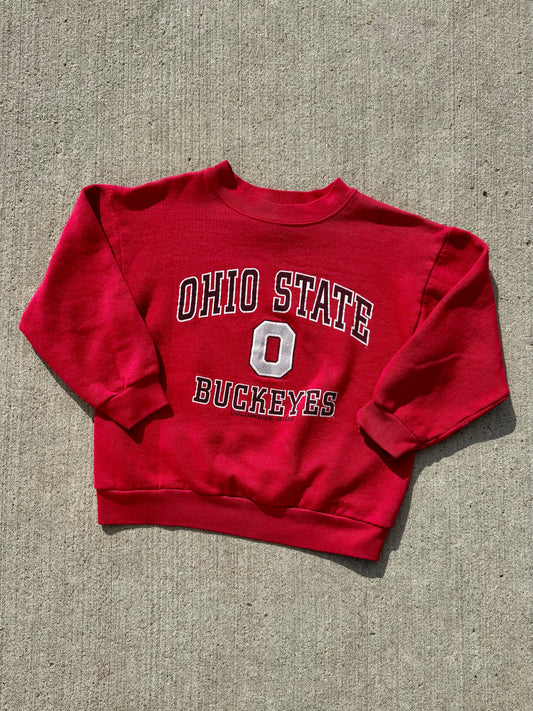 Vintage 1990s Kids’ Ohio State Red Crewneck Sweatshirt | Youth M