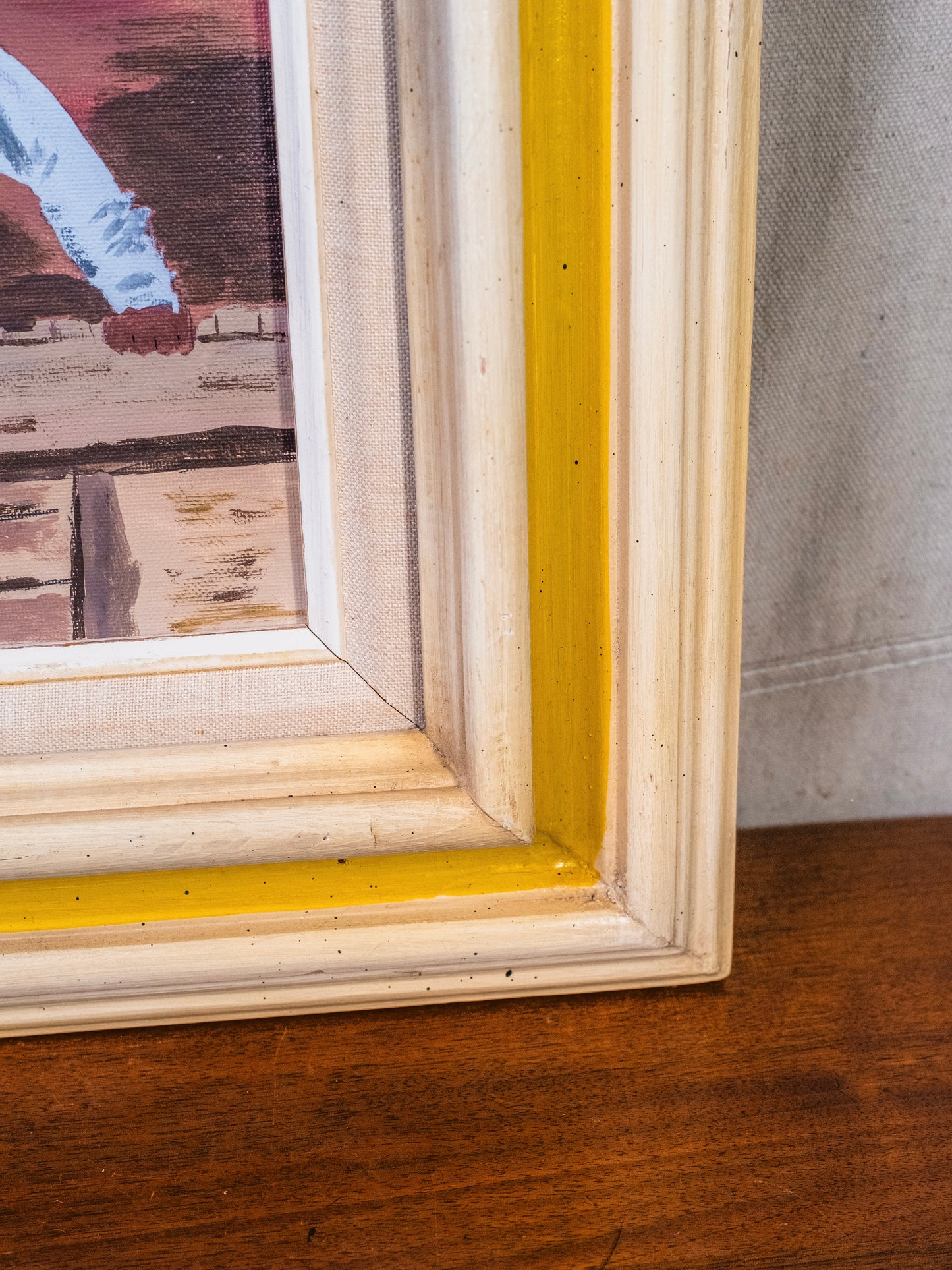Vintage Framed Western “Seated Cowboy” Acrylic Painting | Signed
