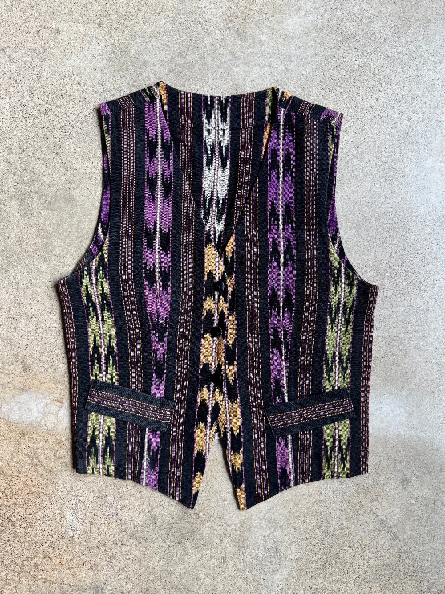 Vintage 1970s Handmade Southwestern Style Vest | Small