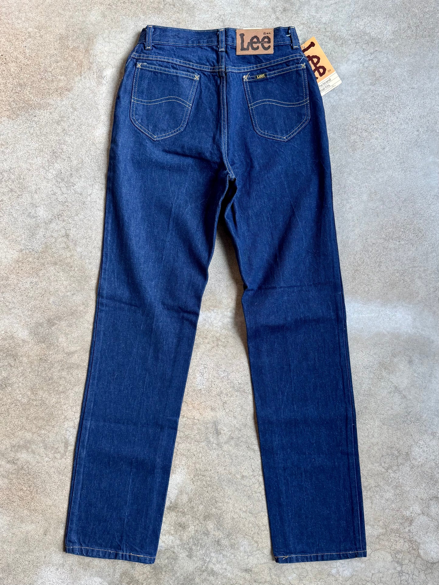Vintage 1980s Lee Jr. Rider Deadstock Dark Wash Straight-Leg Jeans | Waist 29”