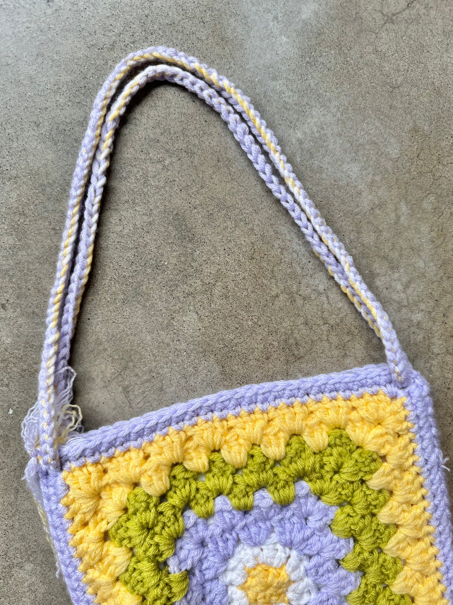 Handmade Floral Crochet Granny Square Bag