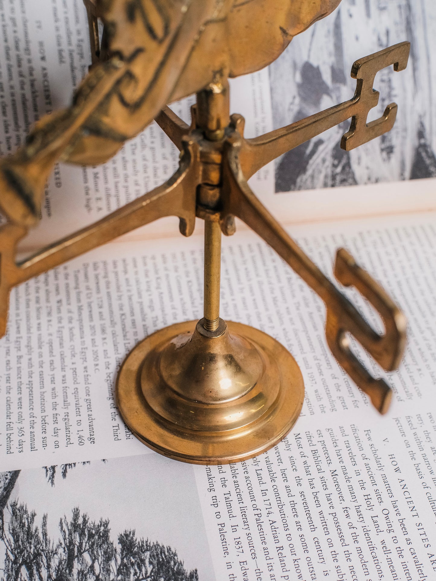 Vintage 1950s Solid Brass Angel Weathervane