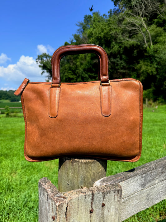 Vintage 1970s Coach Bonnie Cashin NYC Top Handle Bag | British Tan Color