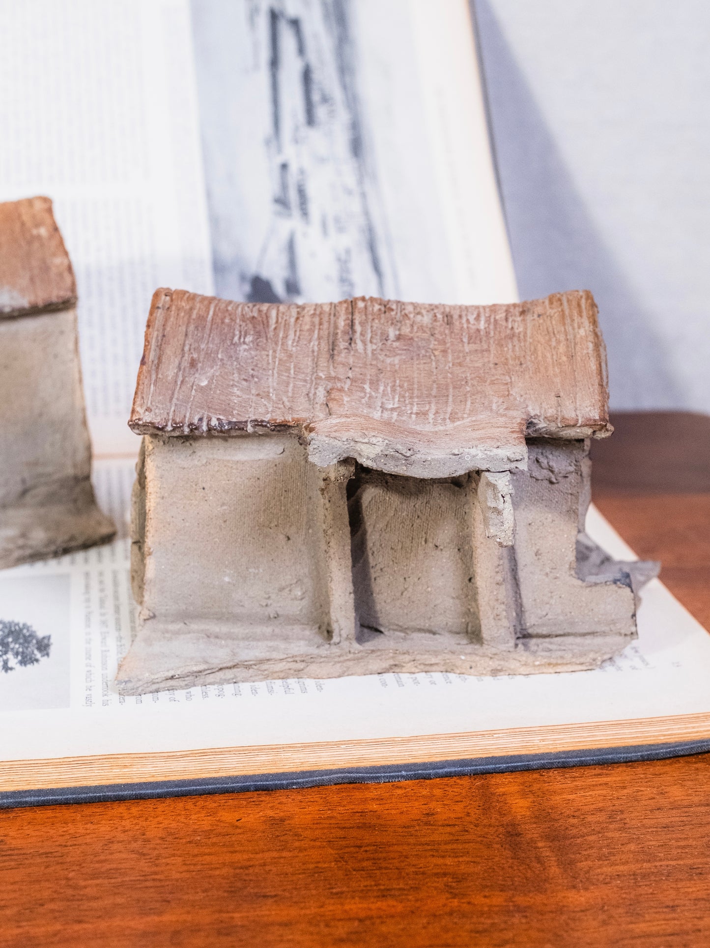 Vintage Handmade Clay Folk Art Village Set